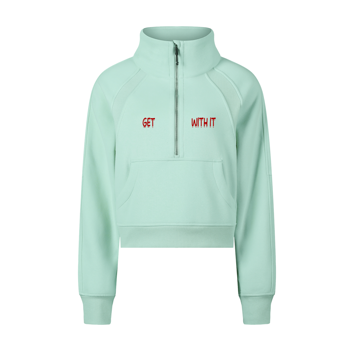 Cropped Half-Zip Sweatshirt Health is Wealth
