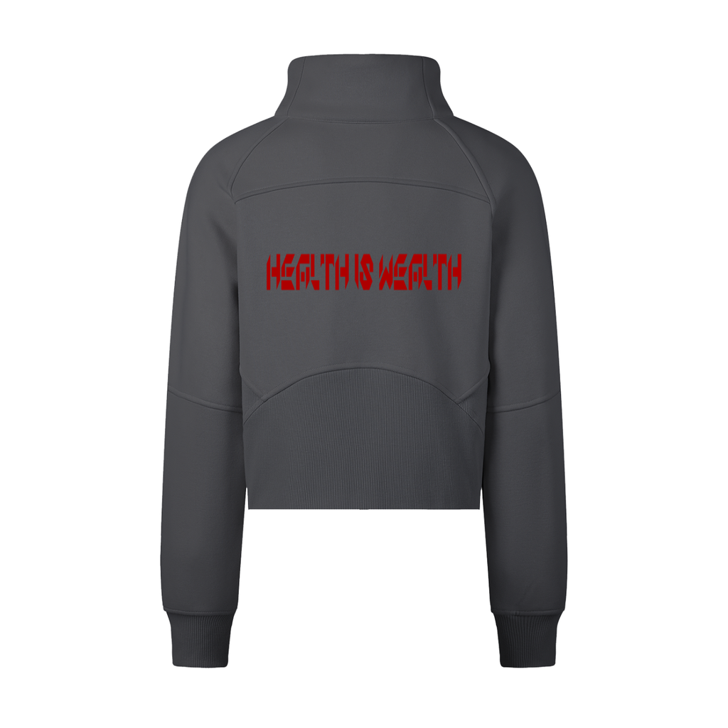 Cropped Half-Zip Sweatshirt Health is Wealth