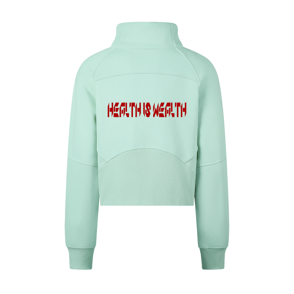 Cropped Half-Zip Sweatshirt Health is Wealth