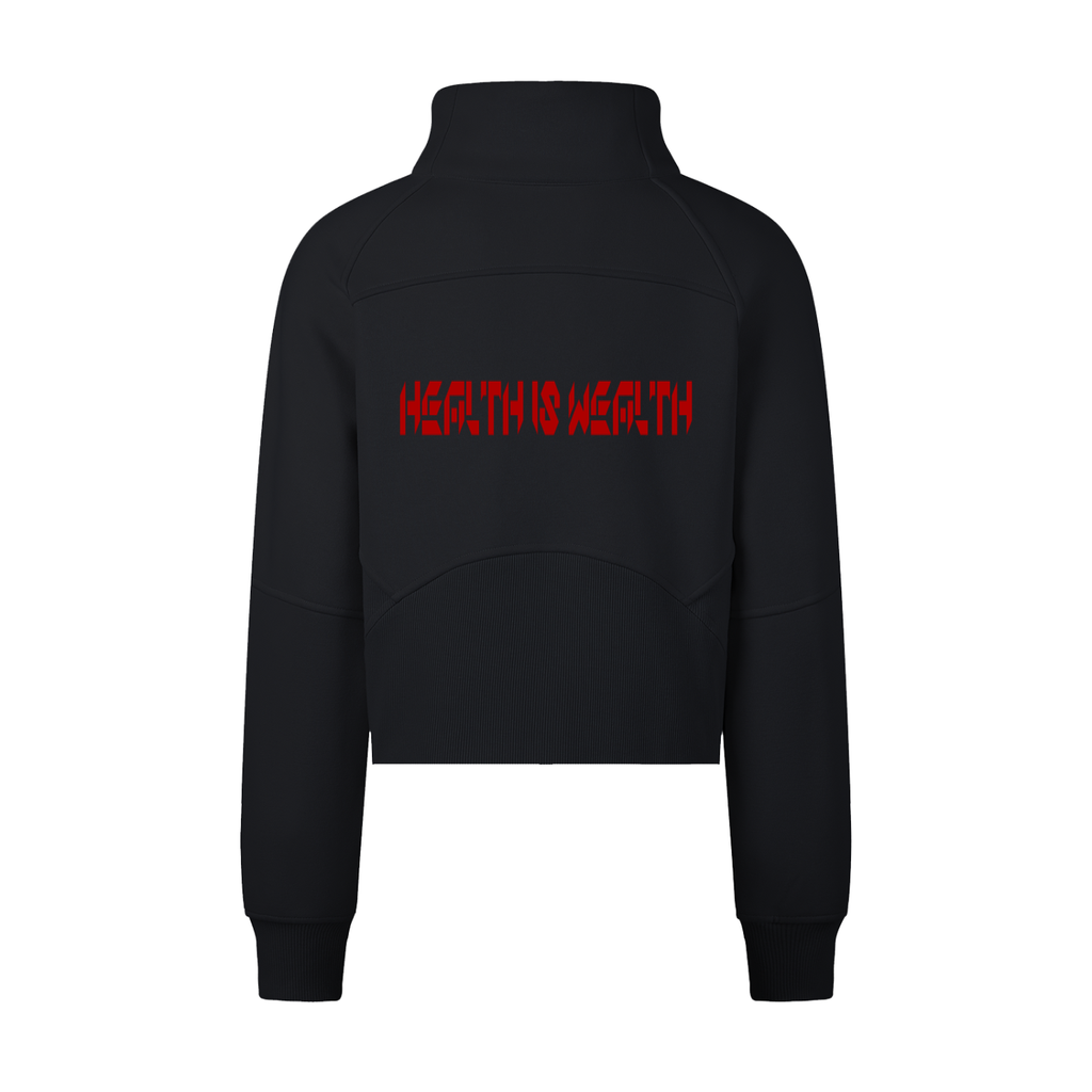 Cropped Half-Zip Sweatshirt Health is Wealth