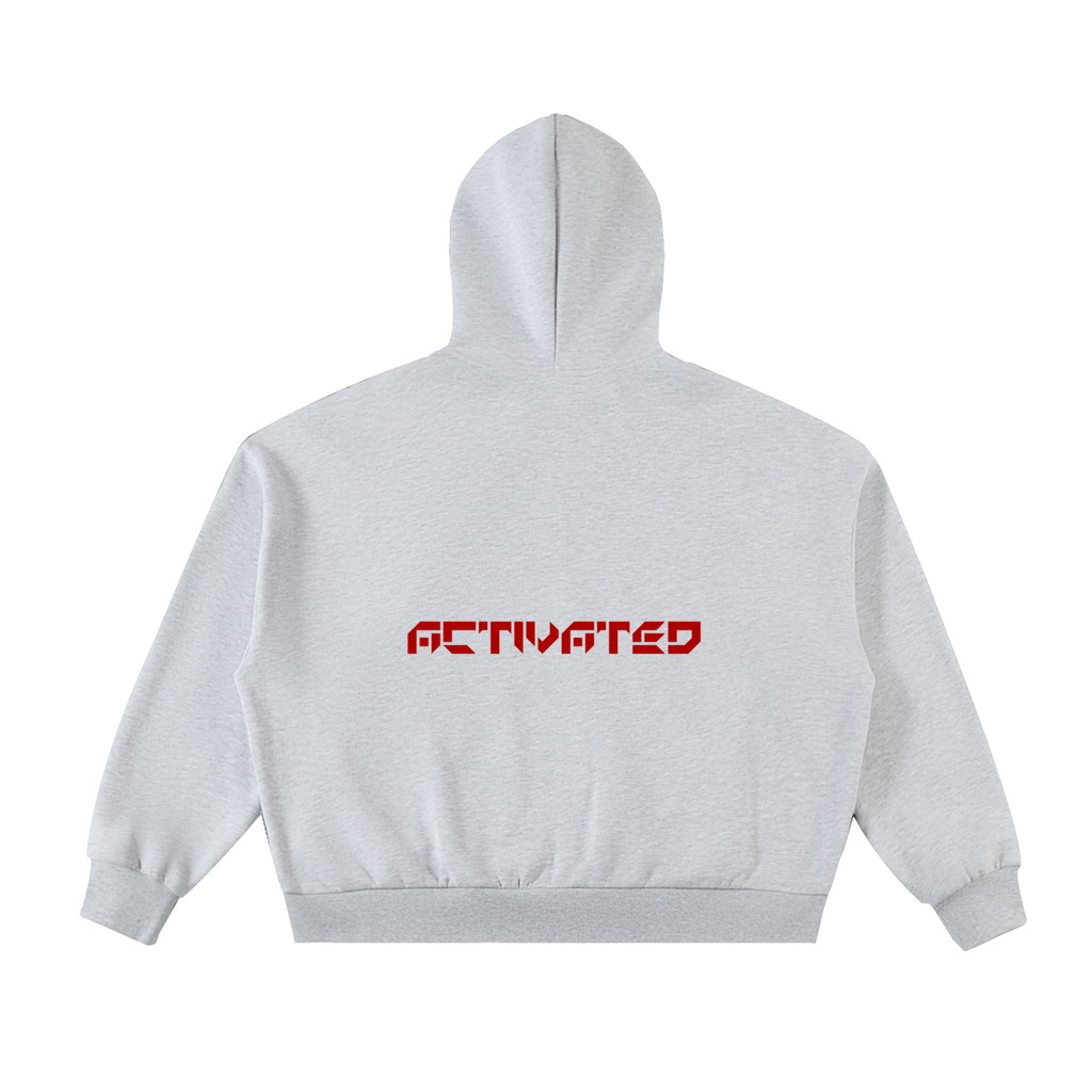 Fleeced Full-Zip Boxy Hoodie