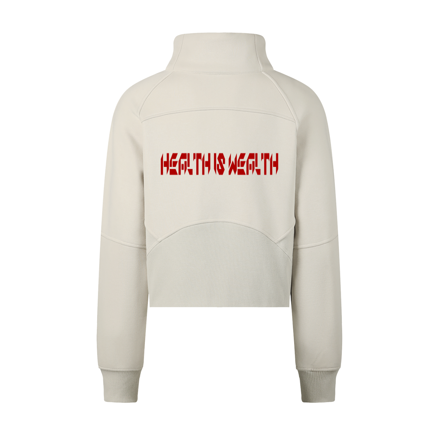 Cropped Half-Zip Sweatshirt Health is Wealth