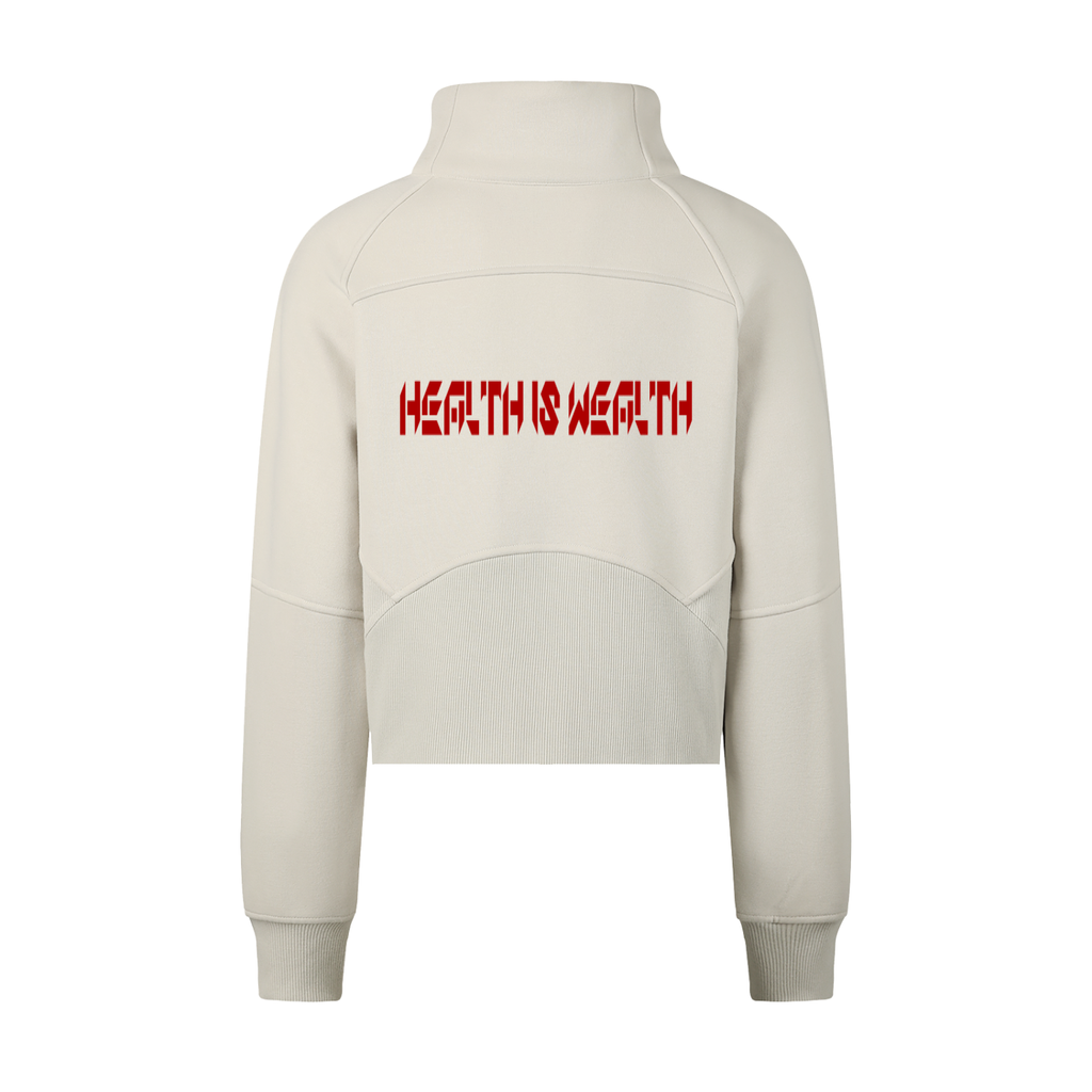 Cropped Half-Zip Sweatshirt Health is Wealth