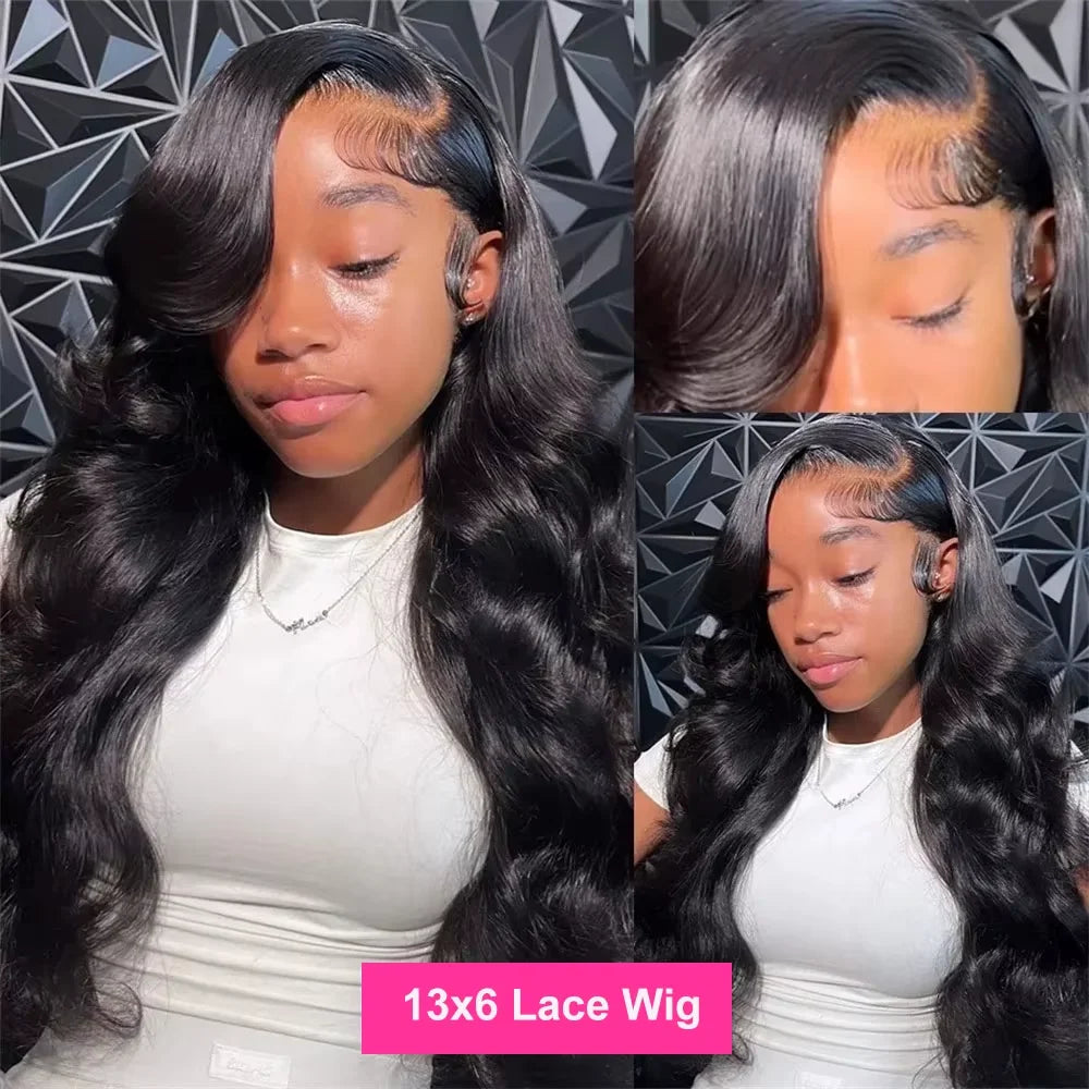 300 Density 30 36 Inch Body Wave Lace Human Hair Wigs