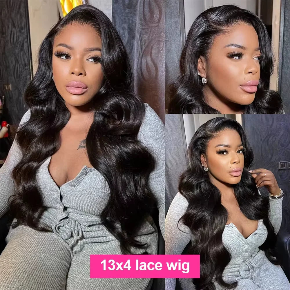 300 Density 30 36 Inch Body Wave Lace Human Hair Wigs