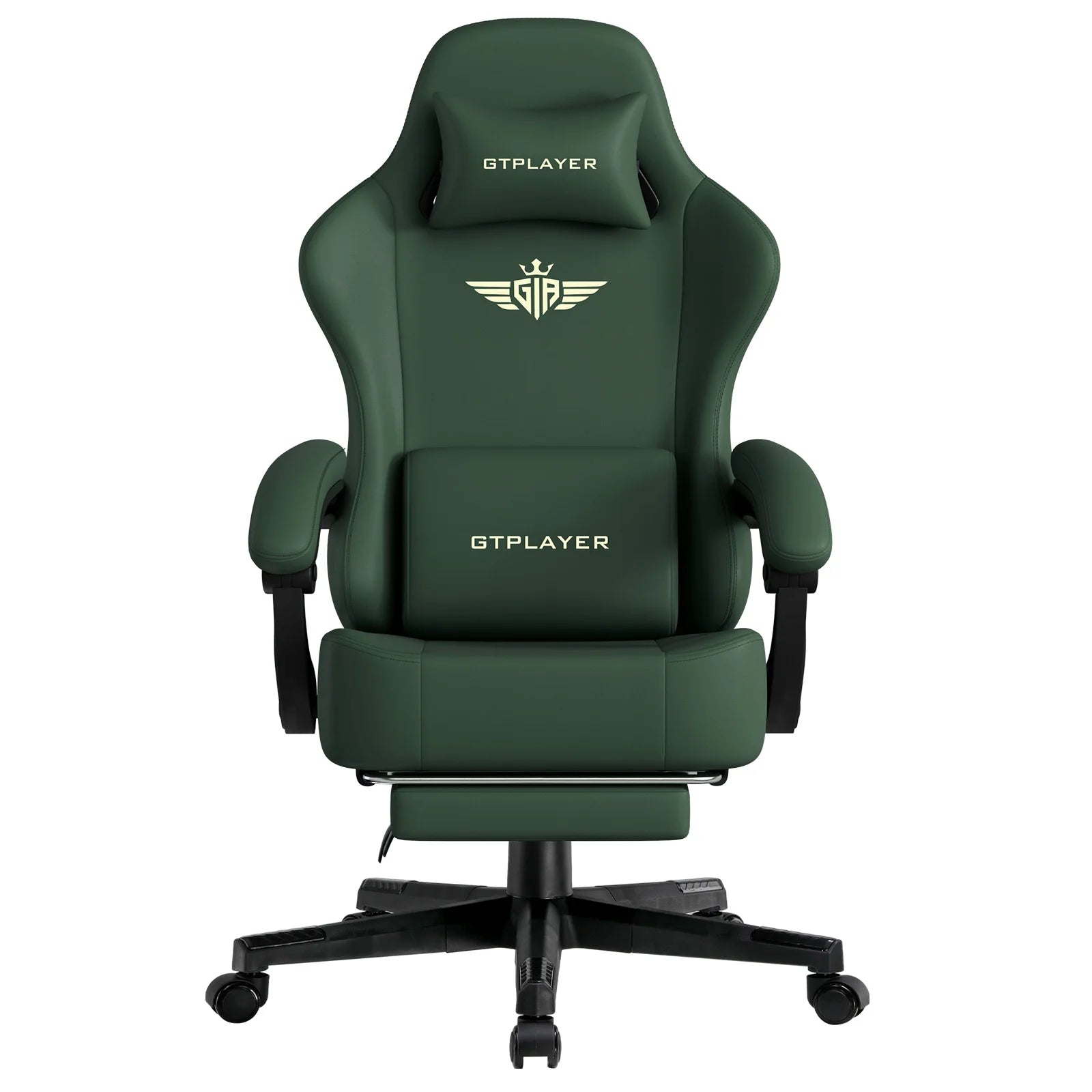 GTPLAYER Gaming Chair with Footrest and Lumbar Support