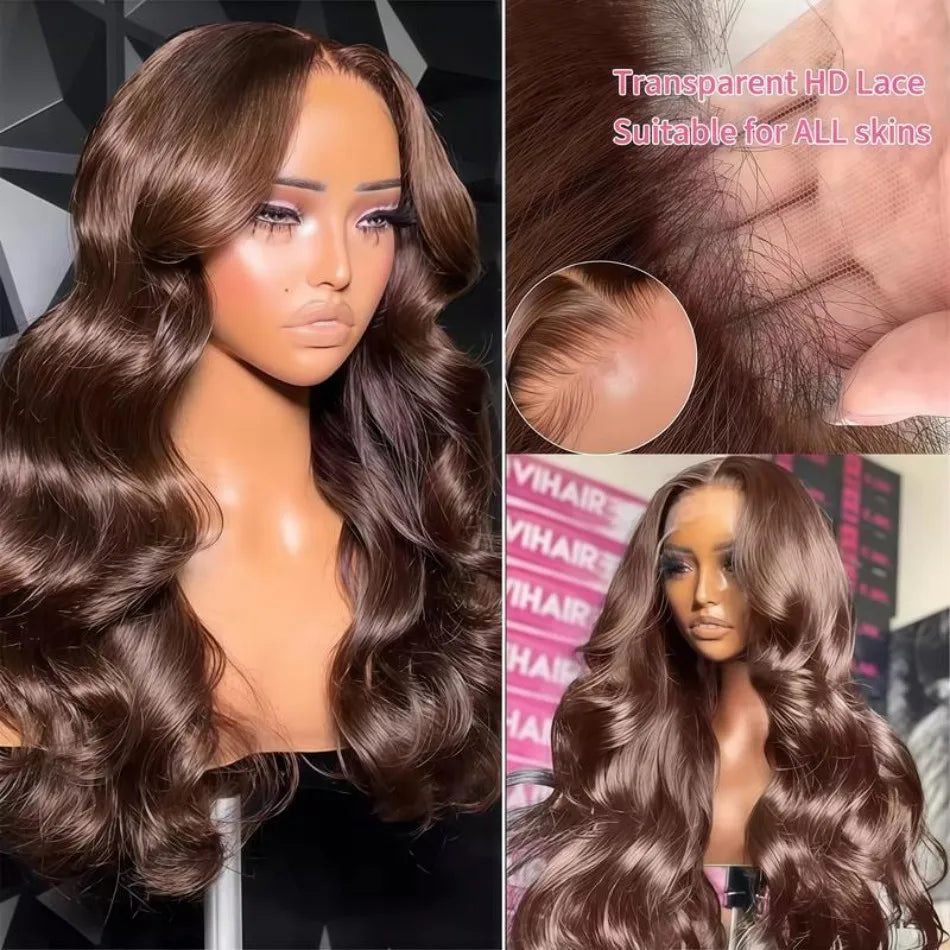 Chocolate Brown Body Wave 13x6 Hd Lace Front Wig