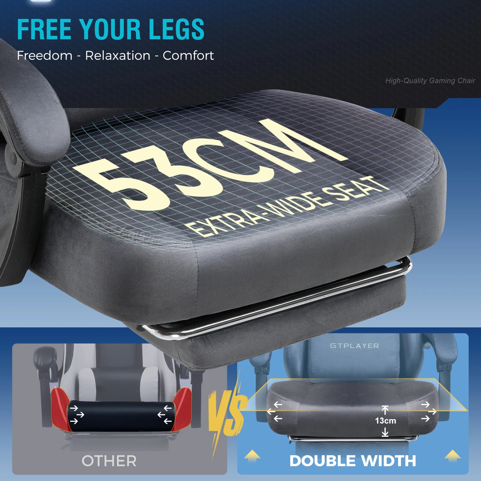 GTPLAYER Gaming Chair with Footrest and Lumbar Support