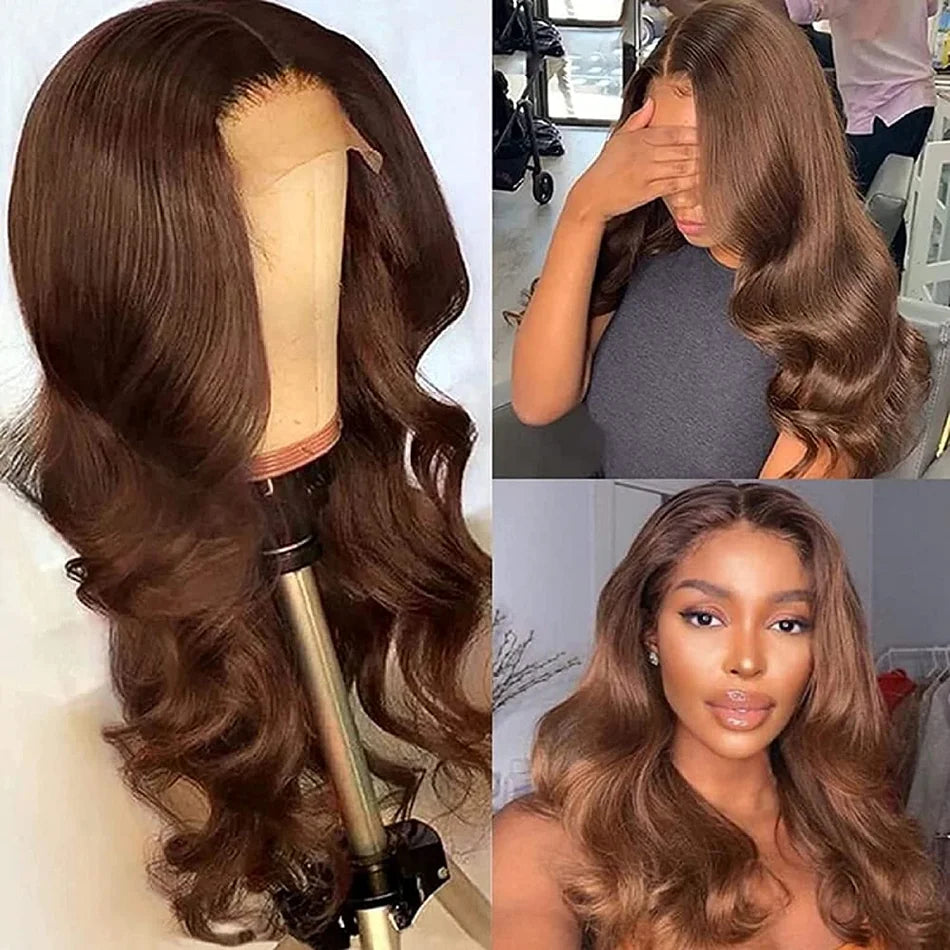 Chocolate Brown Body Wave 13x6 Hd Lace Front Wig