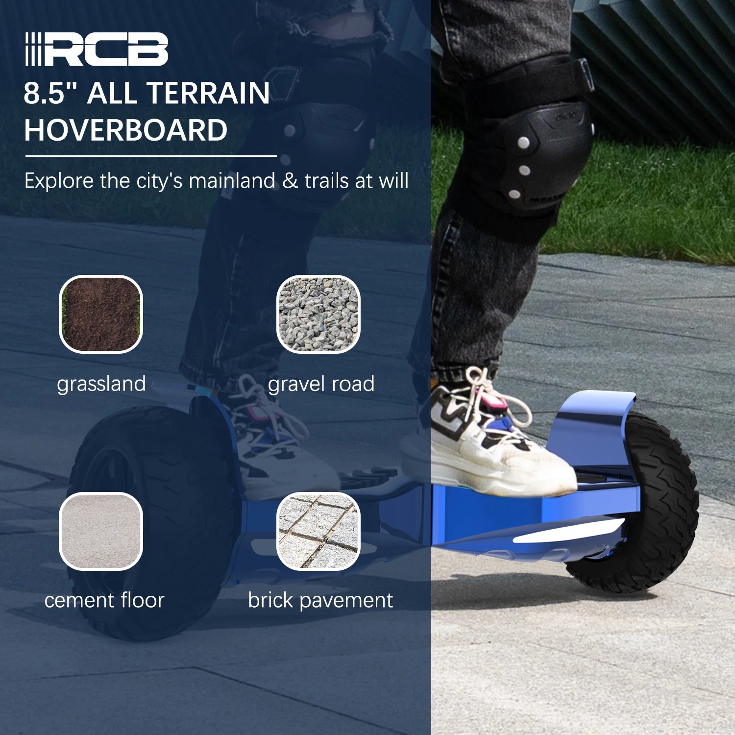 RCB  8.5 “ Hoverboard APP Control Function, Bluetooth Speaker, LED Lights