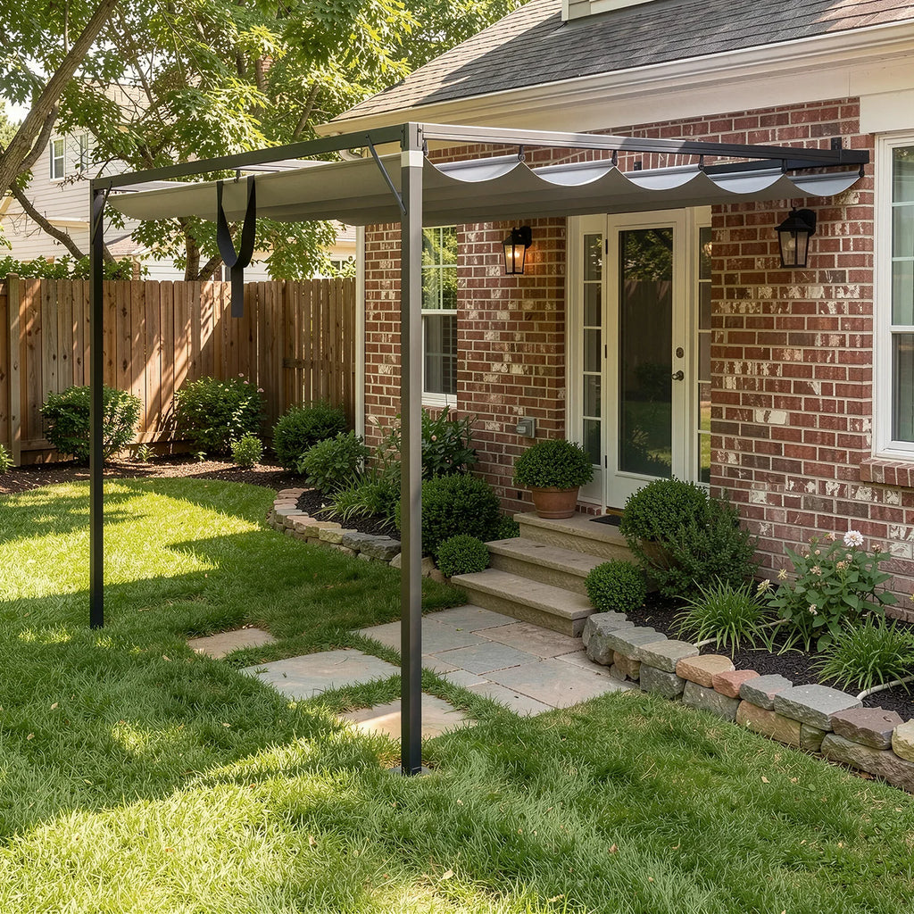 GartistGO 2*3m Lean To Pergola with Retractable Roof