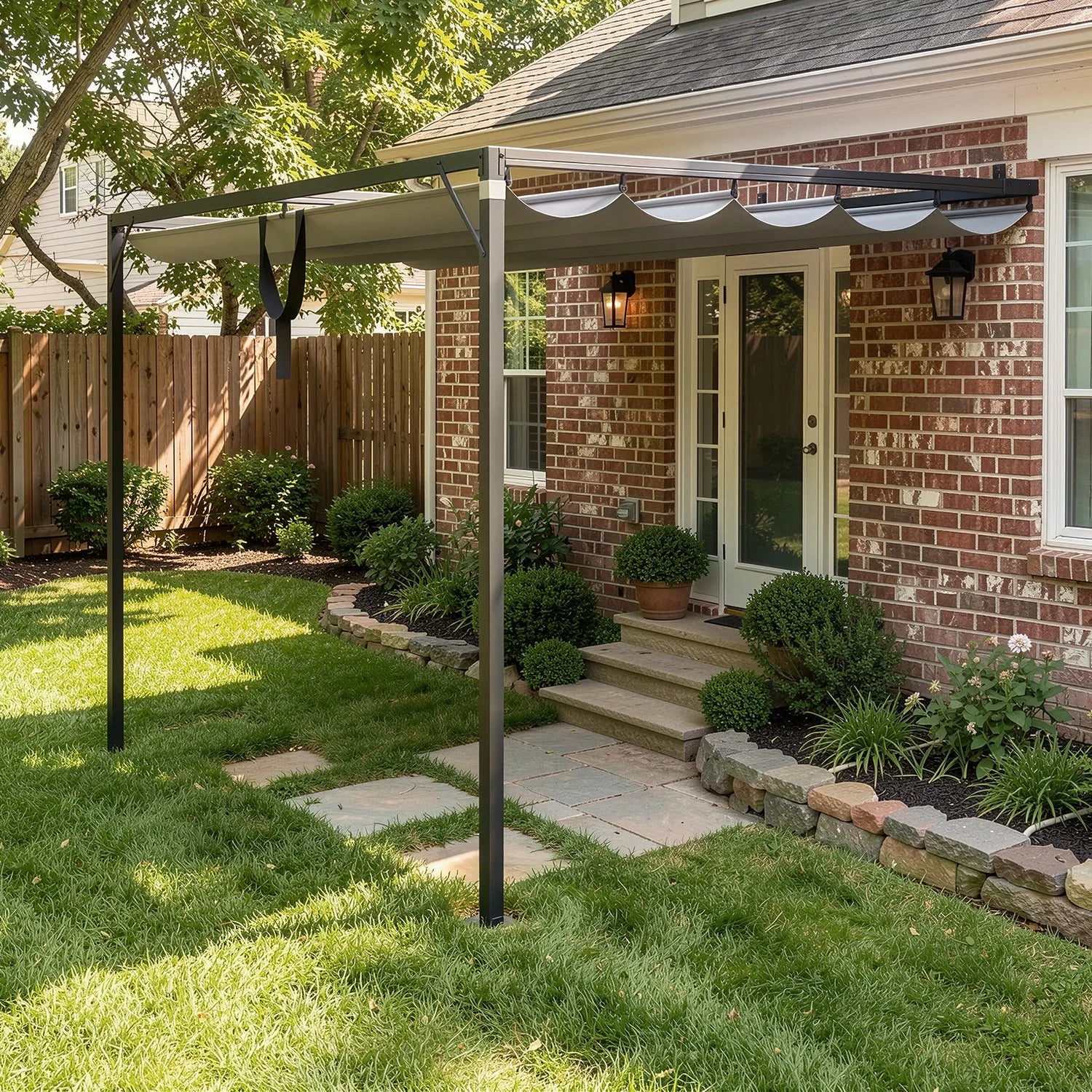 GartistGO 2*3m Lean To Pergola with Retractable Roof