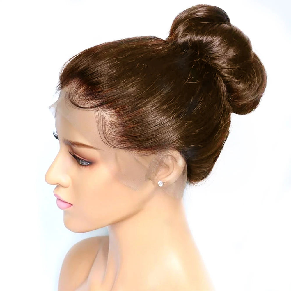 Hidden Invisible Strap 360 Full Hd Lace Glueless Wig Straight Chocolate Brown 30 Inch