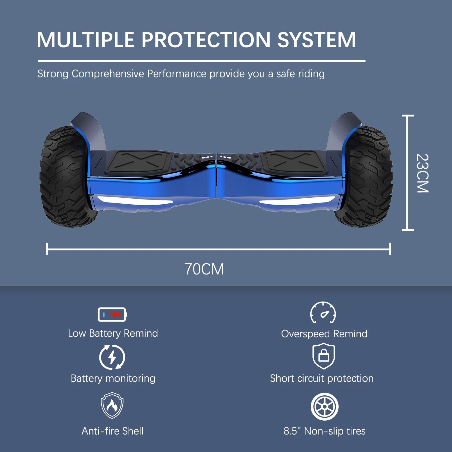 RCB  8.5 “ Hoverboard APP Control Function, Bluetooth Speaker, LED Lights