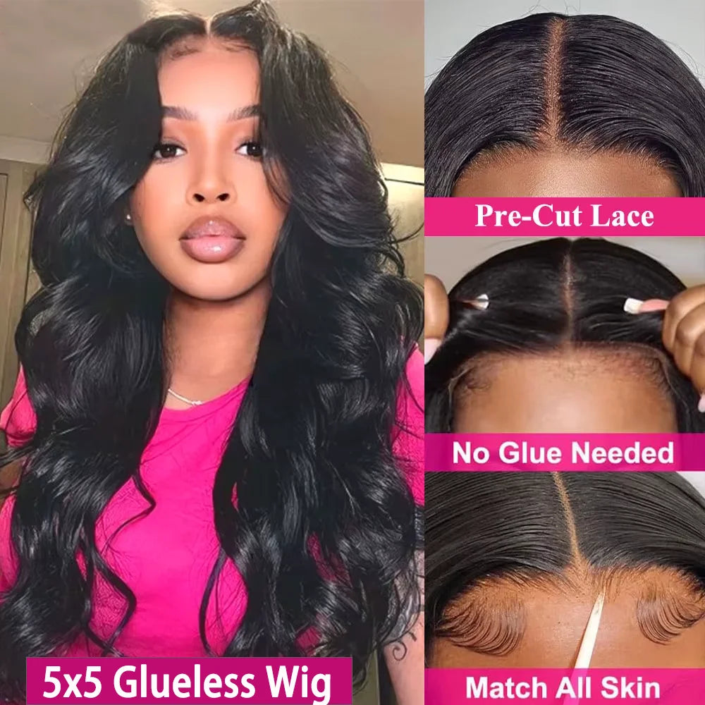 300 Density 30 36 Inch Body Wave Lace Human Hair Wigs