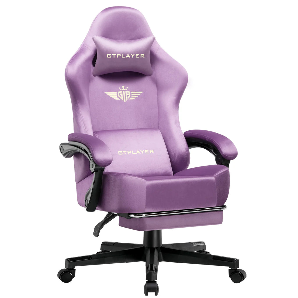 GTPLAYER Gaming Chair with Footrest and Lumbar Support