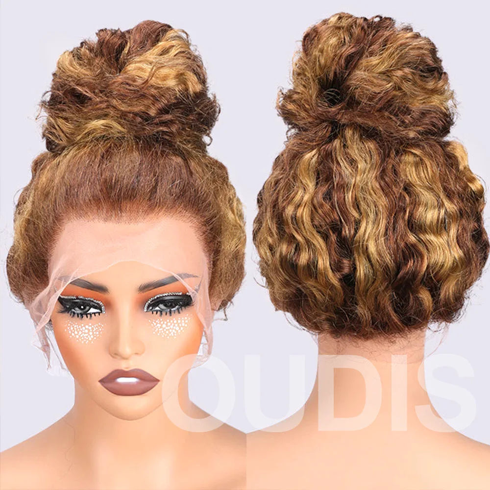 250 Density Full Hd Lace Honey Blonde Deep Wave Wig
