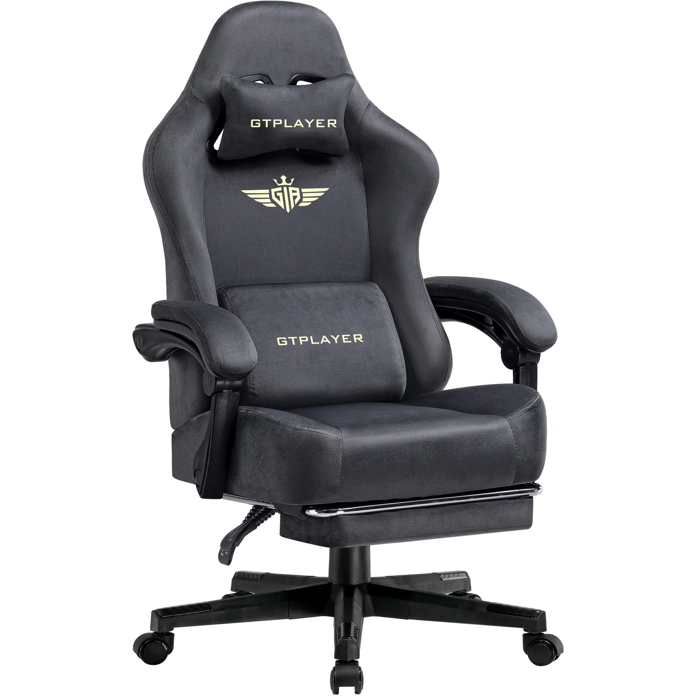 GTPLAYER Gaming Chair with Footrest and Lumbar Support