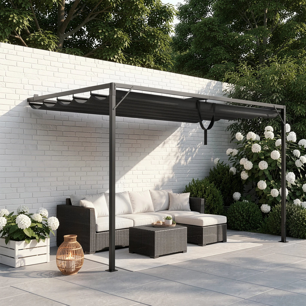 GartistGO 2*3m Lean To Pergola with Retractable Roof