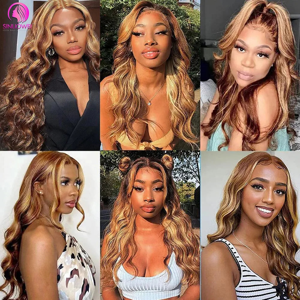 30 32 Inch Highlight Body Wave Human Hair Bundle P4/27