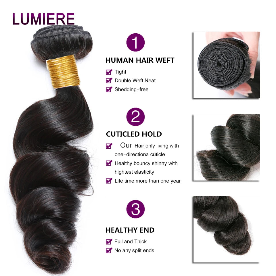 Loose Deep Wave Bundles HD Transparent Lace