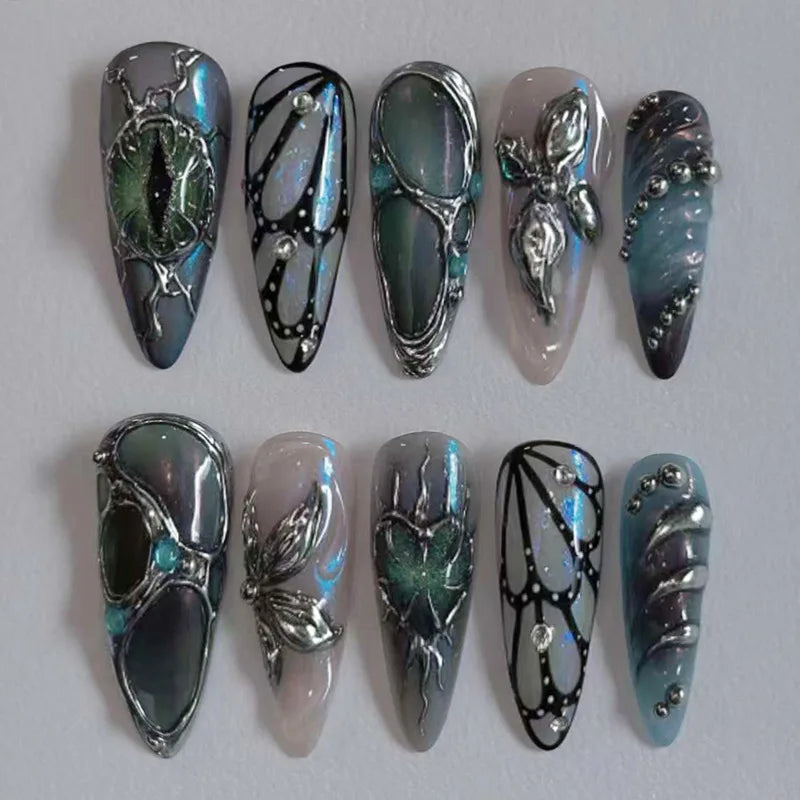 24Pcs 3D Fake Nails Press on