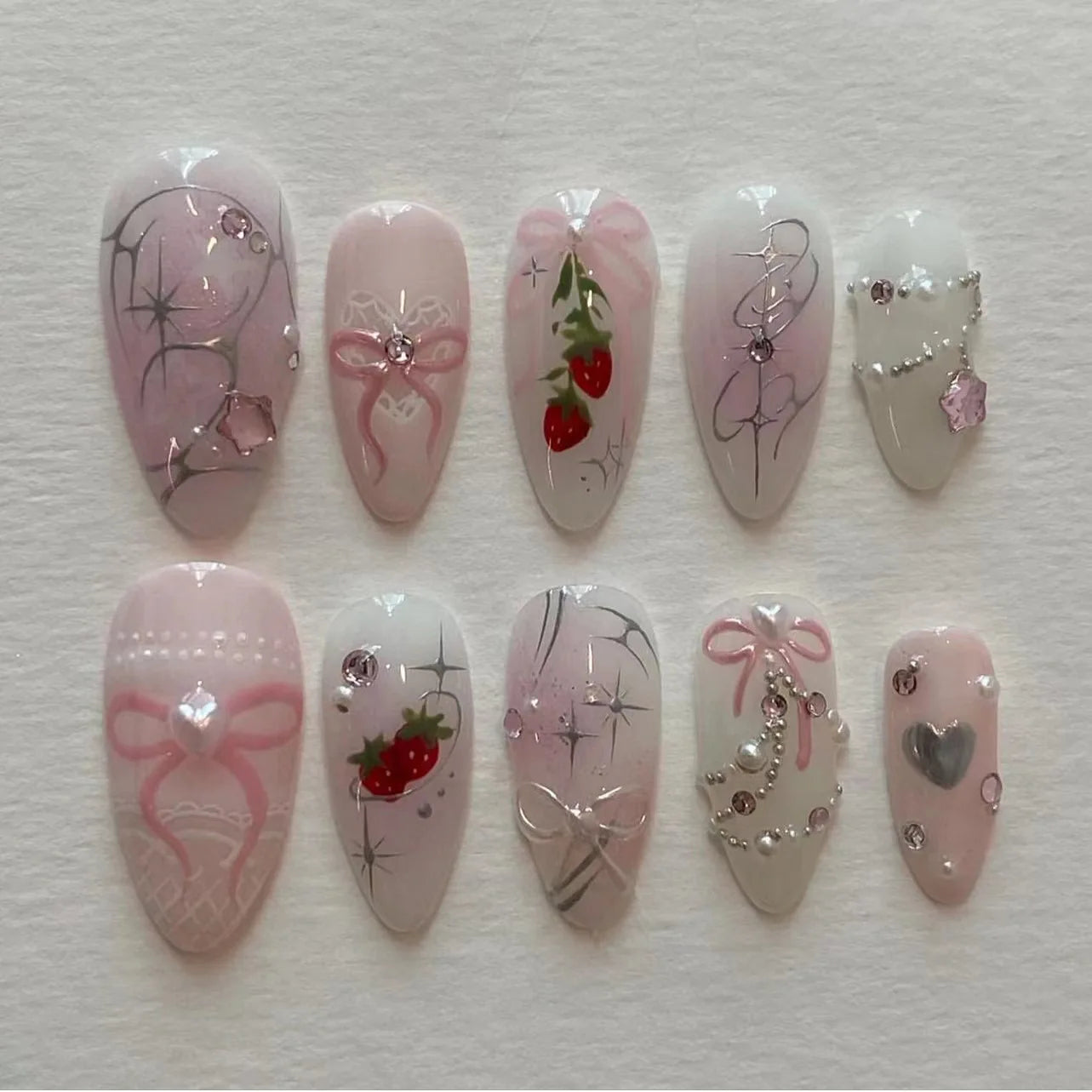 24PCS  Press on Nails Designs