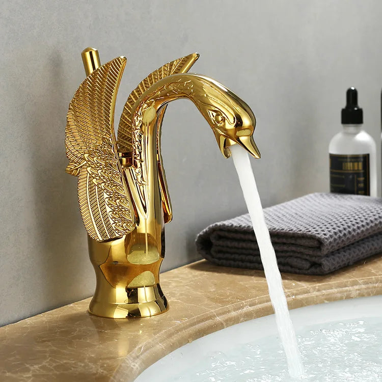 Swan Shape Single Handle Sink Hot Cold Water Mixer Tap