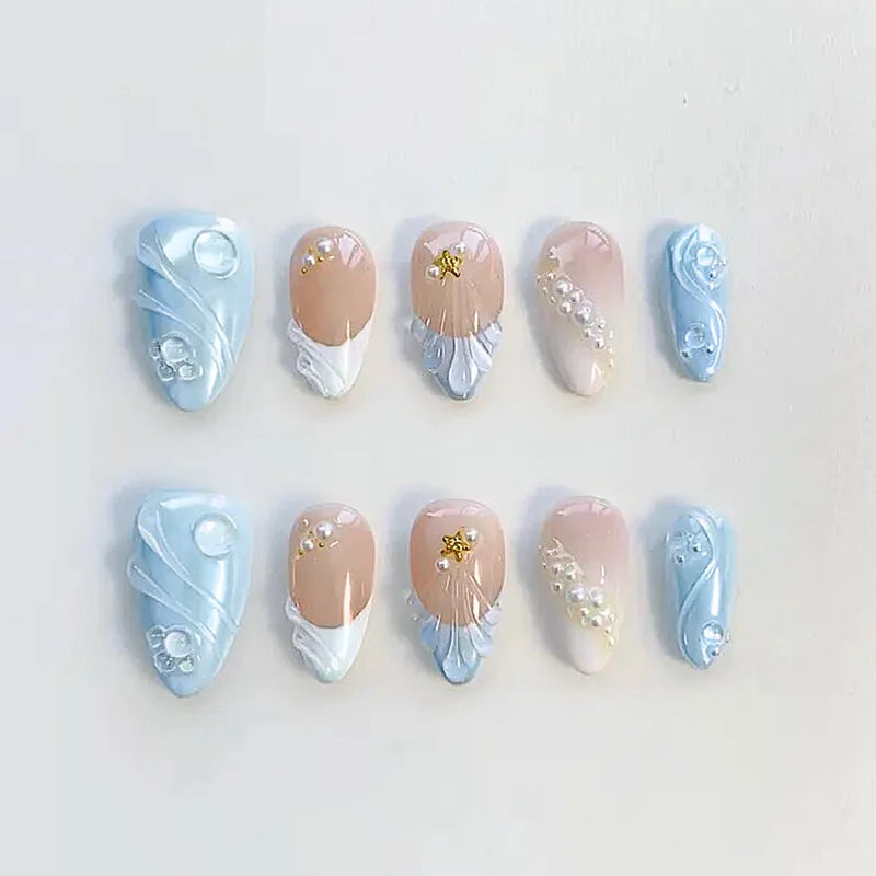 Press on Nails Strawberry Bow Design Nails