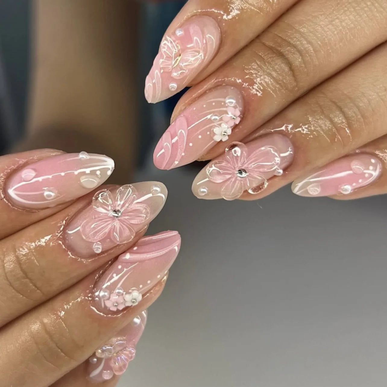 24Pcs 3D Fake Nails Press on