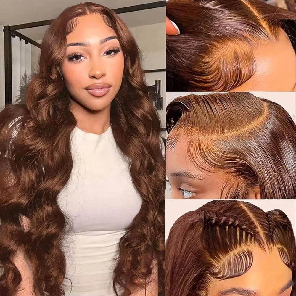 Chocolate Brown Body Wave 13x6 Hd Lace Front Wig
