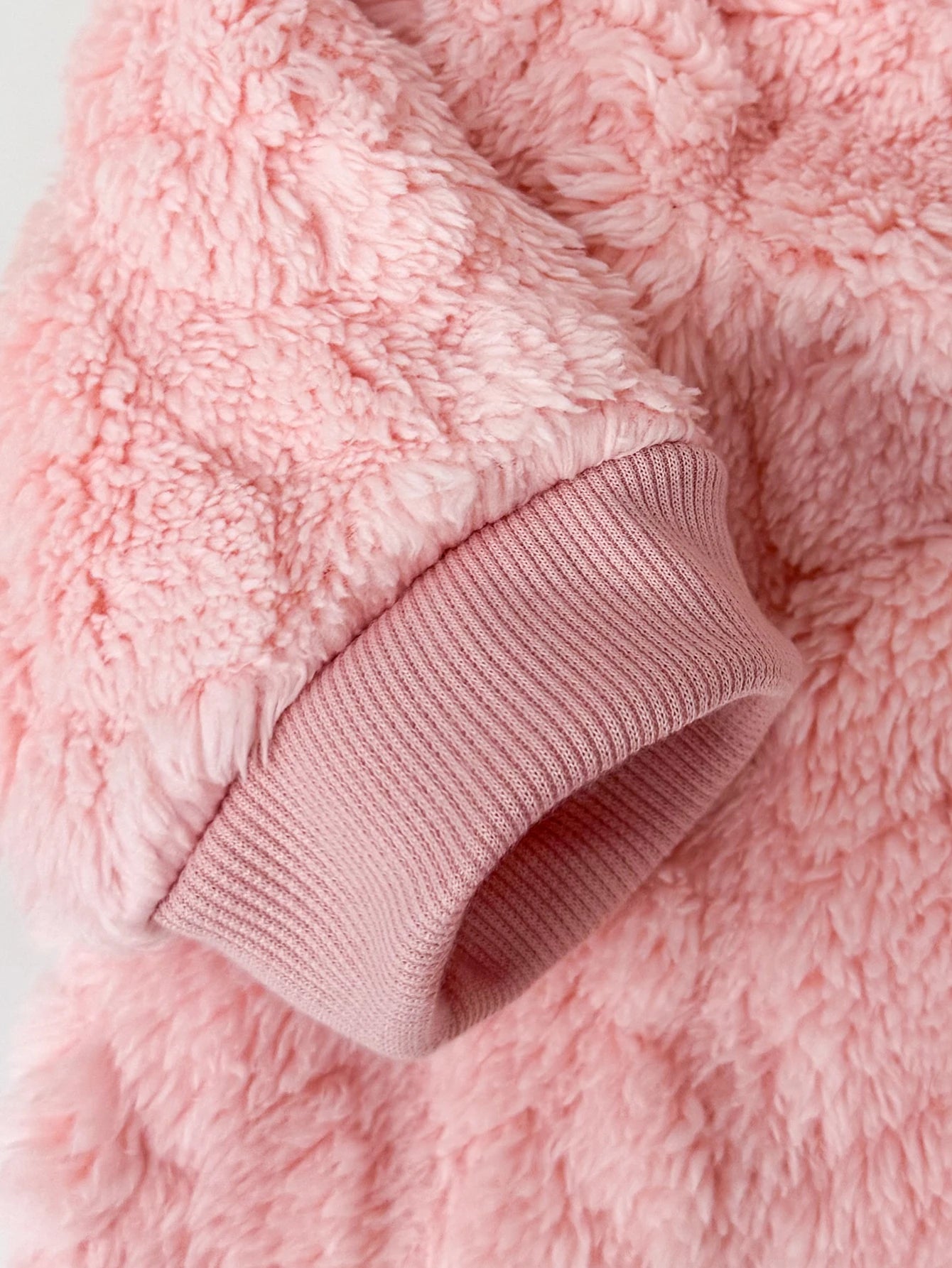 Pink Fluffy Baby Romper Winter Outfit