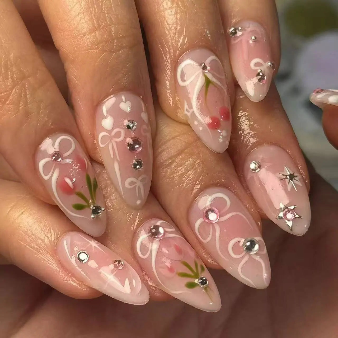 24PCS  Press on Nails Designs