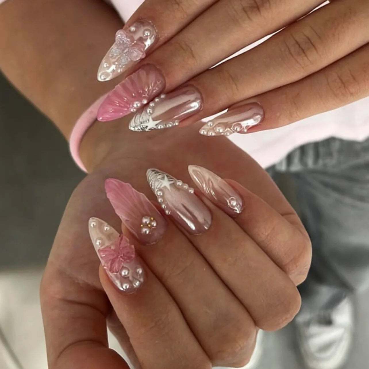 24Pcs 3D Fake Nails Press on