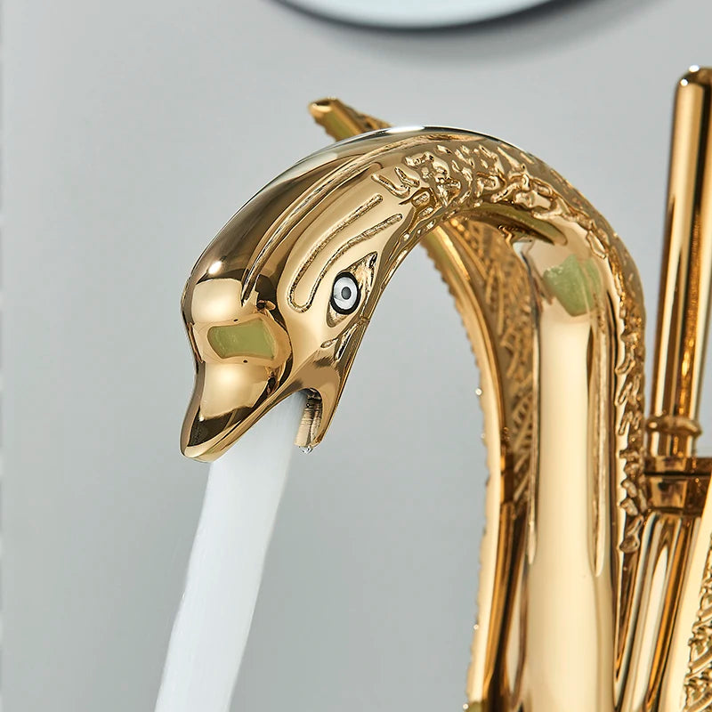 Swan Shape Single Handle Sink Hot Cold Water Mixer Tap