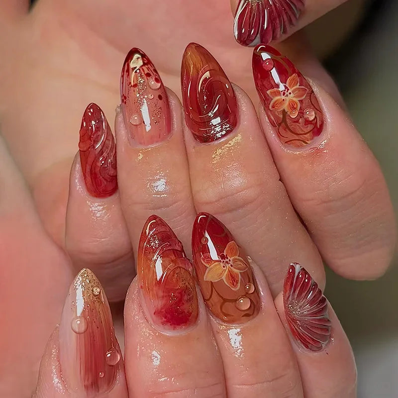 24Pcs 3D Fake Nails Press on