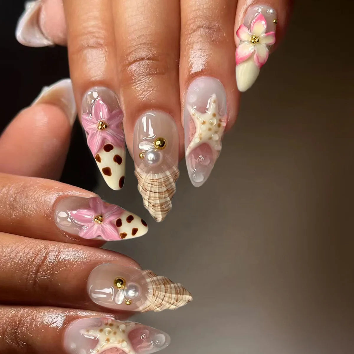 24Pcs 3D Fake Nails Press on