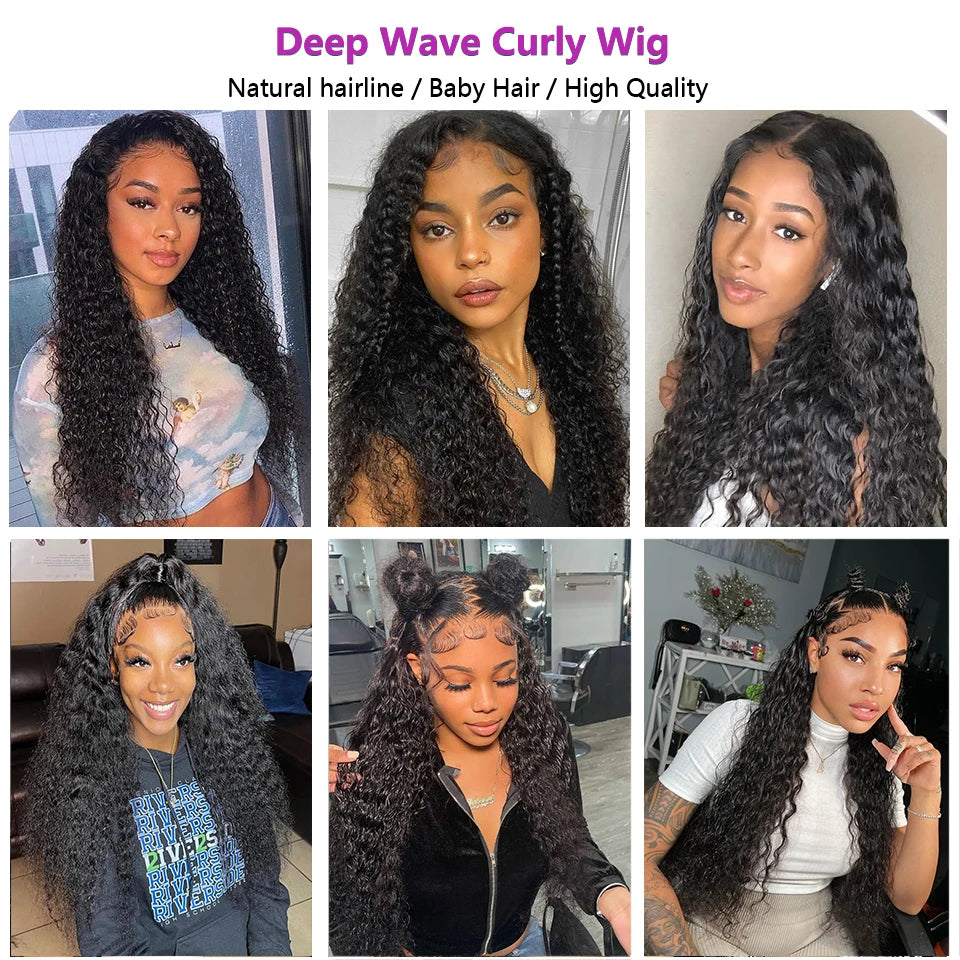200 Density Curly Deep Wave Wig