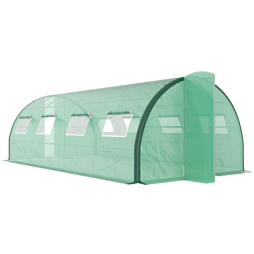 Outsunny Walk-in Polytunnel Greenhouse, 6 x 3(m), Green