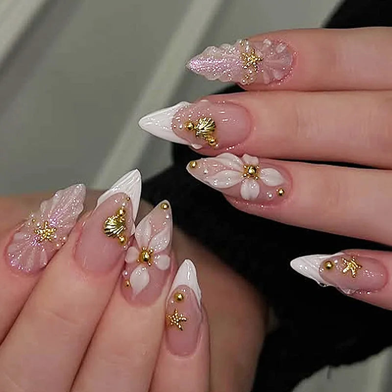 24Pcs 3D Fake Nails Press on