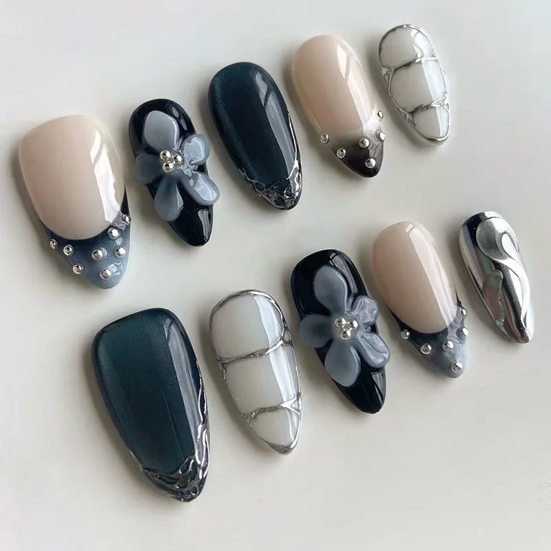 24Pcs 3D Fake Nails Press on