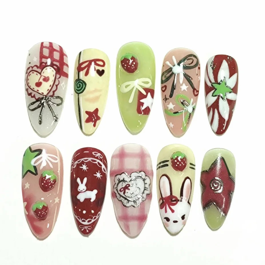 24PCS  Press on Nails Designs