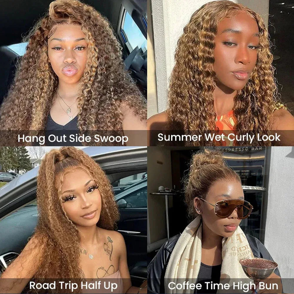 250 Density Full Hd Lace Honey Blonde Deep Wave Wig