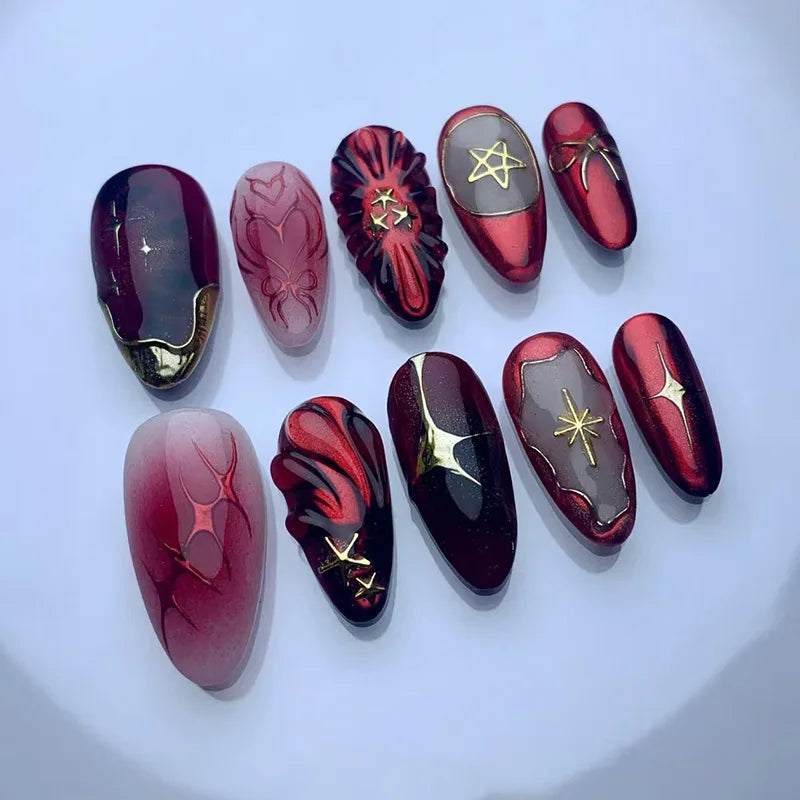 24Pcs 3D Fake Nails Press on