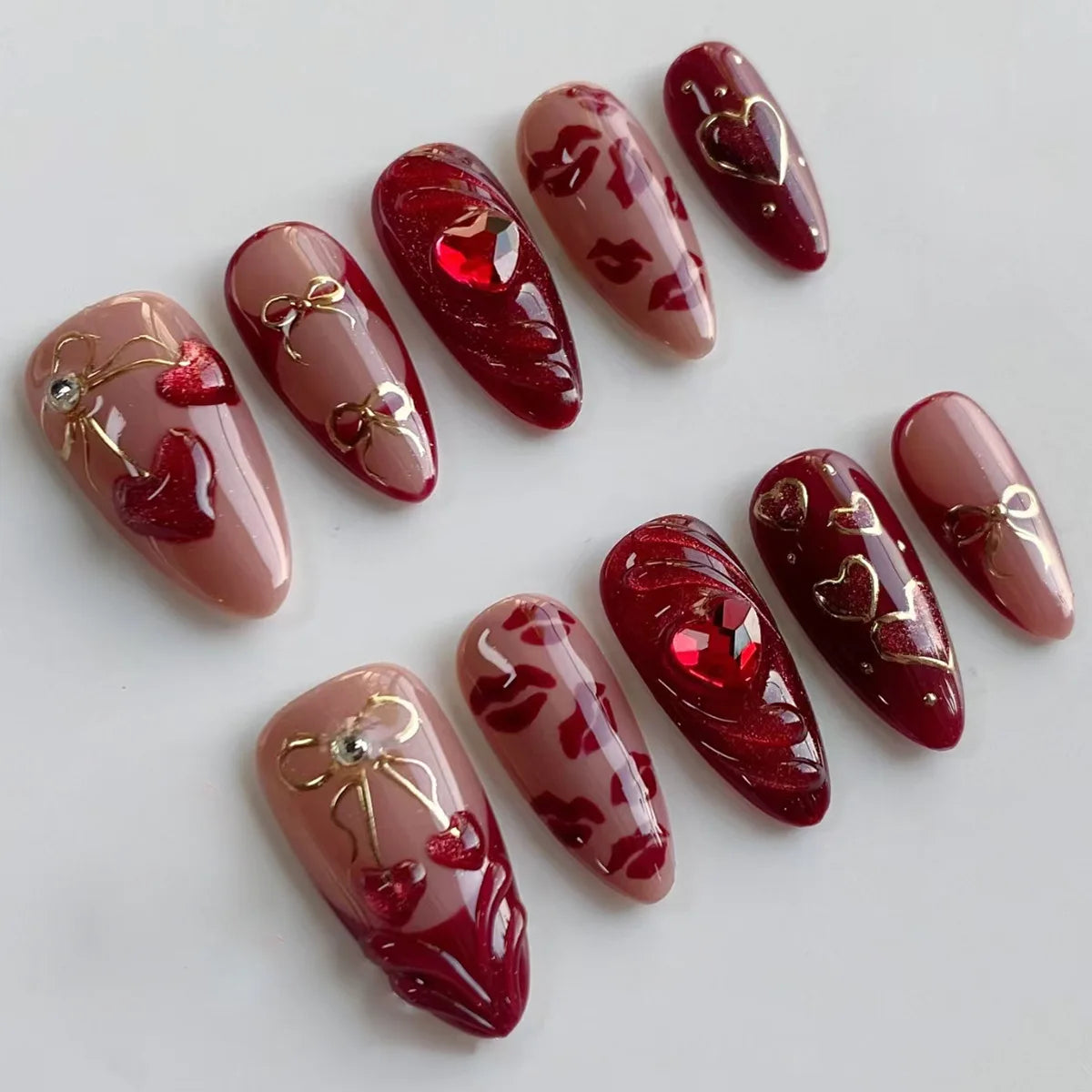 24Pcs 3D Fake Nails Press on
