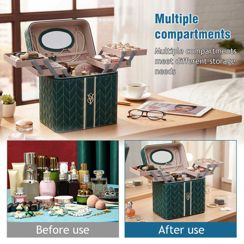 Large Cosmetic Organizer with Mirror
