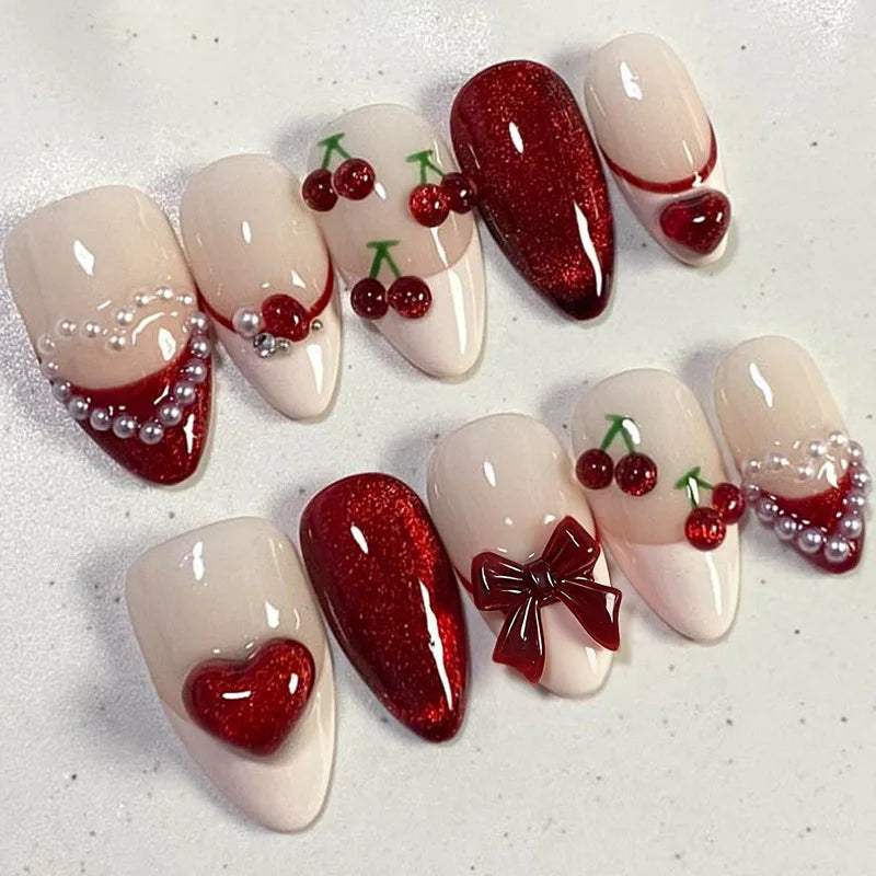 24Pcs 3D Fake Nails Press on