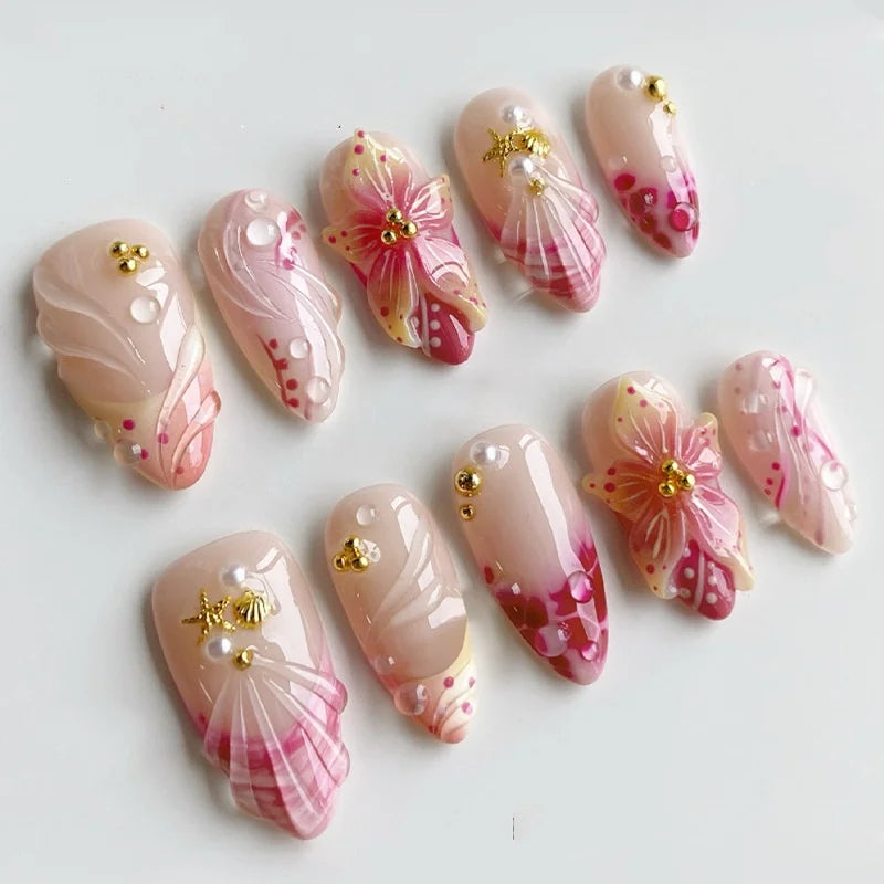 24Pcs 3D Fake Nails Press on