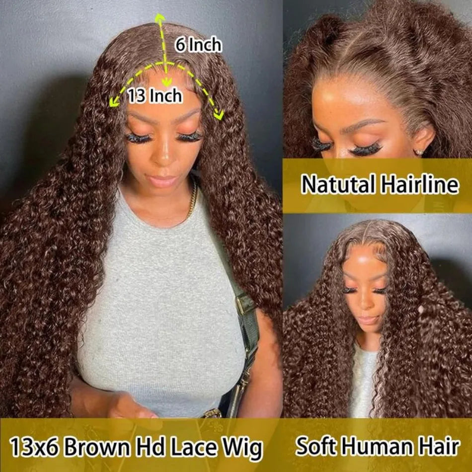 Chocolate Brown Body Wave 13x6 Hd Lace Front Wig
