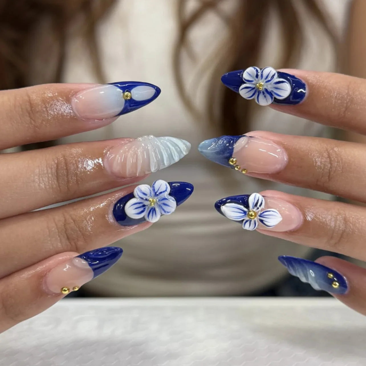 24Pcs 3D Fake Nails Press on